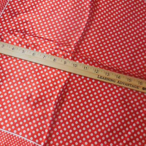 Scarf 19" x 19" Square Satin red polka dot print neckerchief retro - Picture 3 of 7